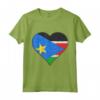 Cuore con Bandiera del Sud Sudan - Maglietta Jigsaw Puzzle Personalizzata per Sud Sudanese - Ideale per Regalo unico con Radici dal Sud Sudan