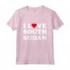 Souvenir di Viaggio I Love Sudan del Sud - Maglietta Vintage da Collezione per Appassionati di Viaggi e Amanti del Sudan del Sud