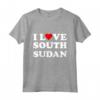 Souvenir di Viaggio I Love Sudan del Sud - Maglietta Vintage da Collezione per Appassionati di Viaggi e Amanti del Sudan del Sud