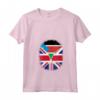 Donna Sud Sudan Bandiera britannica - Sud Sudan Gran Bretagna UK Zipper Maglietta con Collo a V - Cuore del Sud Sudan britannico - Ideale per Mostrare Orgoglio e Apprezzamento