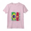 Donna Radici del Surinamese - Mezza Bandiera Brasiliana Maglietta con Collo a V - Ideale per Uomini, Donne e Bambini