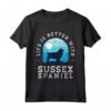 Life is Better with a Sussex Spaniel - Vintage Blu Cane Mamma Papà Maglietta - Regalo Divertente per Amanti degli Animali Domestici