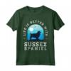 Life is Better with a Sussex Spaniel - Vintage Blu Cane Mamma Papà Maglietta - Regalo Divertente per Amanti degli Animali Domestici