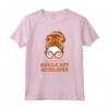 One Thankful Mobile App Developer Messy Bun Woman Thanksgiving - Maglietta Ringraziamento per Feste e Incontri - Design Divertente per Ringraziamento