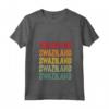 Donna Swaziland Rainbow Text Design - Maglietta con Collo a V per Mostrare l'Orgoglio del Paese dello Swaziland