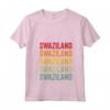 Donna Swaziland Rainbow Text Design - Maglietta con Collo a V per Mostrare l'Orgoglio del Paese dello Swaziland