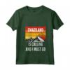 Donna Swaziland È Calling E Devo Andare Maglietta con Collo a V - Design Vintage Montagna Tramonto - Ideale per Viaggiatori