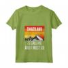 Donna Swaziland È Calling E Devo Andare Maglietta con Collo a V - Design Vintage Montagna Tramonto - Ideale per Viaggiatori