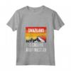 Donna Swaziland È Calling E Devo Andare Maglietta con Collo a V - Design Vintage Montagna Tramonto - Ideale per Viaggiatori