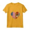 Donna Duel Heart Design Swaziland e Cittadino Americano Maglietta con Collo a V - National Pride T-shirt Bandiera Calcio - Ideale come Regalo Souvenir