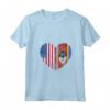 Donna Duel Heart Design Swaziland e Cittadino Americano Maglietta con Collo a V - National Pride T-shirt Bandiera Calcio - Ideale come Regalo Souvenir