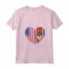 Donna Duel Heart Design Swaziland e Cittadino Americano Maglietta con Collo a V - National Pride T-shirt Bandiera Calcio - Ideale come Regalo Souvenir