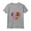 Donna Duel Heart Design Swaziland e Cittadino Americano Maglietta con Collo a V - National Pride T-shirt Bandiera Calcio - Ideale come Regalo Souvenir