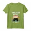 Donna Tappezziere Di Giorno, Gaming Addict Di Notte - Maglietta con Collo a V Vintage per Videogiocatori - Regalo Unico per Tappezzieri