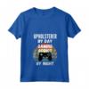 Donna Tappezziere Di Giorno, Gaming Addict Di Notte - Maglietta con Collo a V Vintage per Videogiocatori - Regalo Unico per Tappezzieri