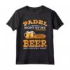 Padel e Birra Frasi Divertenti - T-shirt Paddle Tennis con Grafica di Racchette e Birra - Regalo Originale per Giocatori di Padel Tennis