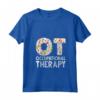Donna Fiori Terapista Occupazionale - Maglietta con Collo a V - Ideale per Terapista Occupazionale o Assistente - Design OT Occupational Therapy
