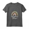 Donna Boho Retro Vintage Rainbow Terapista Occupazionale Terapista Maglietta con Collo a V - Stile Retro e Colorato per Terapisti Pediatrici
