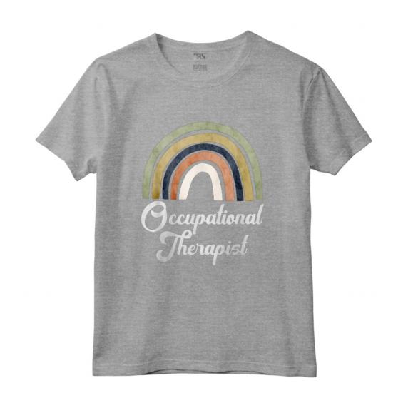 Boho Retro Vintage Rainbow Terapista Occupazionale - Maglietta Colorata per Terapia Pediatrica - Stile Retro OT