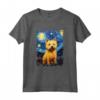 Norwich Terrier - Dipinto con Cane Notte Stellata Maglietta per Amanti del Norwich Terrier - Regalo Unico per Natale, Ringraziamento, San Valentino o Compleanno