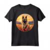 Colorato Belga Tervuren Fiore Tramonto Puppy Dog Art Maglietta - Ideale per Amanti dei Cani e della Natura