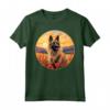 Colorato Belga Tervuren Fiore Tramonto Puppy Dog Art Maglietta - Ideale per Amanti dei Cani e della Natura