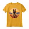 Colorato Belga Tervuren Fiore Tramonto Puppy Dog Art Maglietta - Ideale per Amanti dei Cani e della Natura
