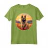 Colorato Belga Tervuren Fiore Tramonto Puppy Dog Art Maglietta - Ideale per Amanti dei Cani e della Natura