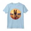 Colorato Belga Tervuren Fiore Tramonto Puppy Dog Art Maglietta - Ideale per Amanti dei Cani e della Natura