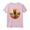 Colorato Belga Tervuren Fiore Tramonto Puppy Dog Art Maglietta - Ideale per Amanti dei Cani e della Natura