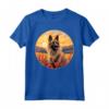 Colorato Belga Tervuren Fiore Tramonto Puppy Dog Art Maglietta - Ideale per Amanti dei Cani e della Natura