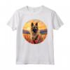 Colorato Belga Tervuren Fiore Tramonto Puppy Dog Art Maglietta - Ideale per Amanti dei Cani e della Natura