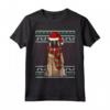 Ugly Christmas Belgian Tervuren Natale Maglietta - Regalo Divertente per Amanti dei Cani - Design con Cane e Cappello di Babbo Natale