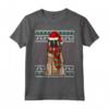 Ugly Christmas Belgian Tervuren Natale Maglietta - Regalo Divertente per Amanti dei Cani - Design con Cane e Cappello di Babbo Natale