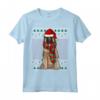Ugly Christmas Belgian Tervuren Natale Maglietta - Regalo Divertente per Amanti dei Cani - Design con Cane e Cappello di Babbo Natale