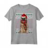Ugly Christmas Belgian Tervuren Natale Maglietta - Regalo Divertente per Amanti dei Cani - Design con Cane e Cappello di Babbo Natale