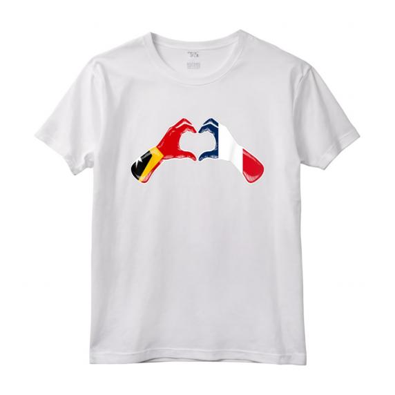 Timor Est, bandiera della Francia - Timor cuore francese Maglietta Mix Heritage - Ideale per uomini, donne e bambini di origine mista
