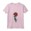 Donna Timor Rose Skeleton Pride Timor Leste Bandiera Roots Souvenir Maglietta con Collo a V - Mano Scheletro che Tieni la Rosa di Timor