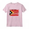 Timor Est Bandiera Disegno a Pennello - Maglia a Manica Lunga con Mappa di Timor Est - Orgoglioso di essere Timorese
