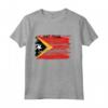 Timor Est Bandiera Disegno a Pennello - Maglia a Manica Lunga con Mappa di Timor Est - Orgoglioso di essere Timorese