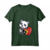 Donna Timor Cuore con Panda - Maglietta Orgoglio Timor Est - Souvenir con Bandiera e Radici - Ideale per Feste e Occasioni Speciali