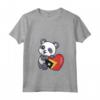 Donna Timor Cuore con Panda - Maglietta Orgoglio Timor Est - Souvenir con Bandiera e Radici - Ideale per Feste e Occasioni Speciali