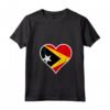 Timor Est Bandiera Cuore Maglietta con Collo a V - Regali Amore per la Repubblica Democratica di Timor Est - Ideale per Indipendenza e Viaggi