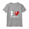 Donna I Love Tonga - Bandiera Cuore Tonga Maglietta con Collo a V - Ideale per gli Amanti della Tonga