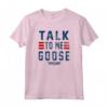 HapTiger Talk To Me Goose Bold Text Stack Maglietta - Officially Licensed Top Gun Quote T-Shirt for Men and Women
