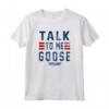 HapTiger Talk To Me Goose Bold Text Stack Maglietta - Officially Licensed Top Gun Quote T-Shirt for Men and Women