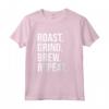 Roast Grind Brew Repeat - Maglietta per Amanti del Caffè - Abbigliamento per Tostatura di Caffè Nero