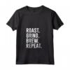 Donna Abbigliamento - Roast Grind Brew Repeat Maglietta per Amanti del Caffè - Ideale per Baristi e Torrefattori Domestici