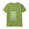 Donna Roast Grind Brew Repeat Maglietta - Perfetta per Amanti del Caffè e Baristi - Tostatura Caffè Nero e Chicchi di Caffè Verde