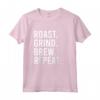 Roast Grind Brew Repeat - Maglietta per Amanti del Caffè - Abbigliamento per Tostatura di Caffè Nero